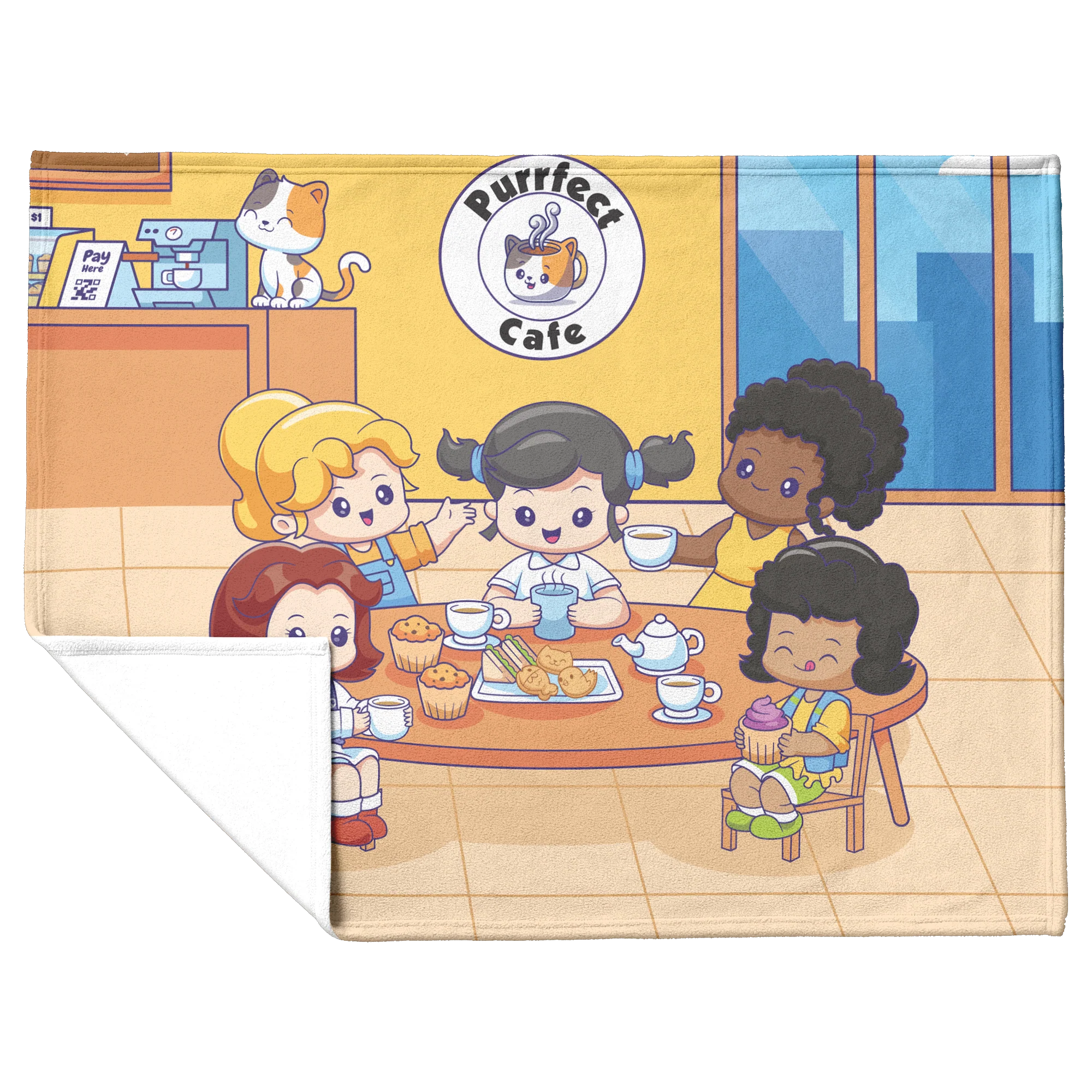 Purrfect Cafe Fleece Baby Blanket - Image 2