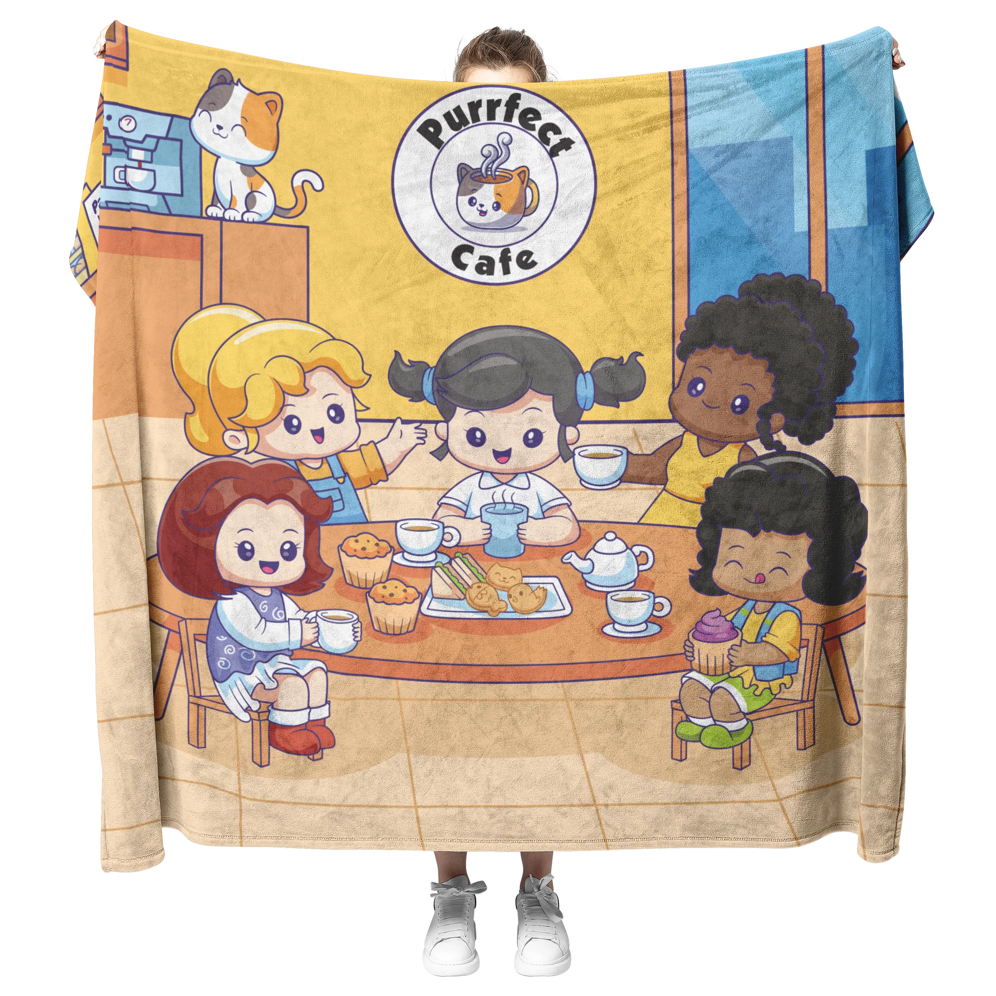 Purrfect Cafe Fleece Baby Blanket - Image 3