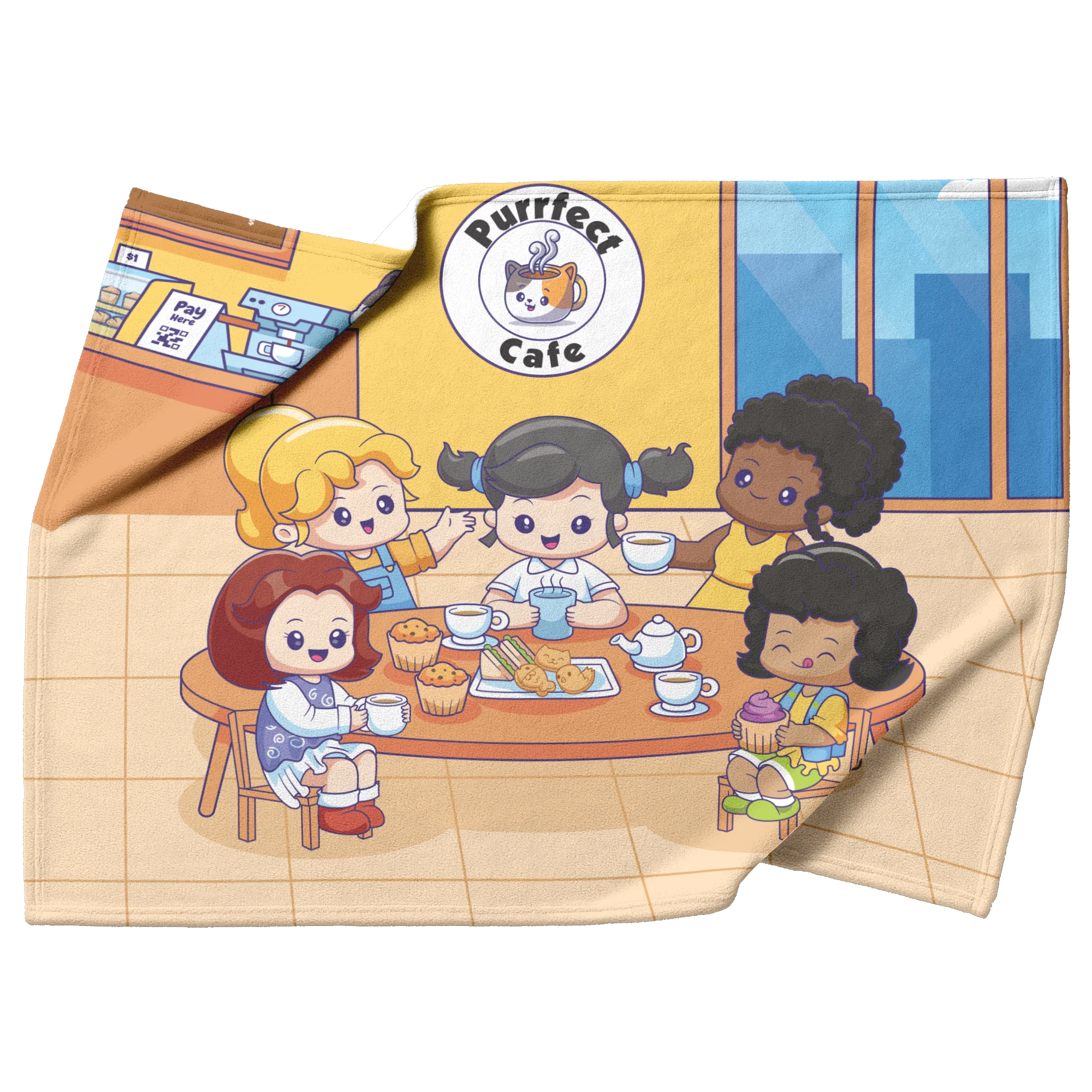 Purrfect Cafe Fleece Baby Blanket - Image 4